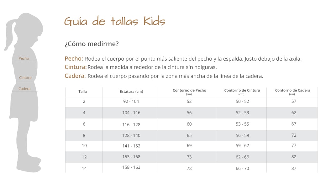 Guia de talllas - Umbrale Kids